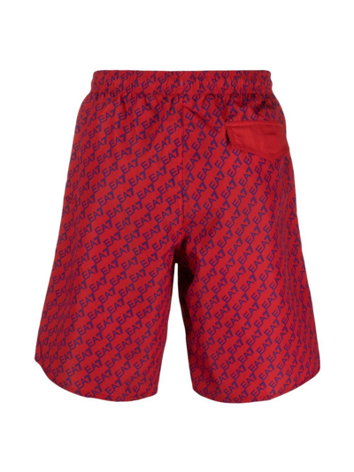 Shop Ea7 Logo-print Boxer Shorts In Red