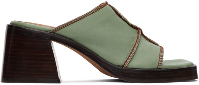 Shop Miista Green Mildred Heeled Sandals In Shamrock Green