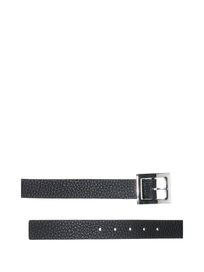 Shop Orciani Leather Belt In Nero Tabacco