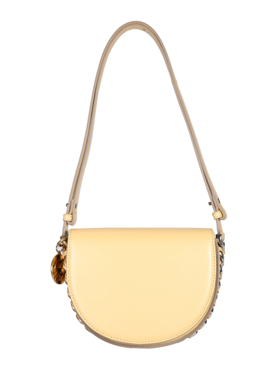 Shop Stella Mccartney Small Frayme Flap Shoulder Bag In Giallo