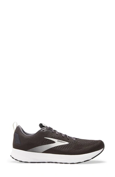 Shop Brooks Revel 4 Hybrid Running Shoe In Black/ Oyster/ Silver