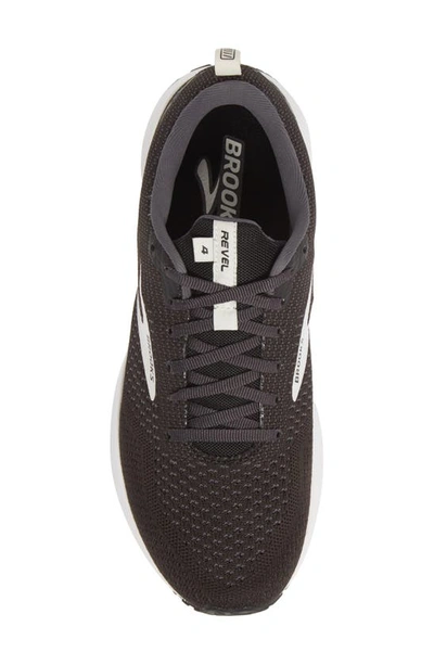 Shop Brooks Revel 4 Hybrid Running Shoe In Black/ Oyster/ Silver