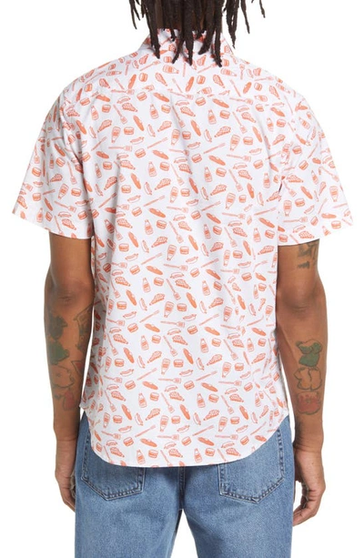 Shop Abound Graphic Short Sleeve Poplin Shirt In White- Orange Bbq Time