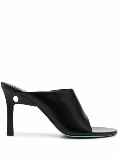 Shop Off-white Women's Black Leather Sandals