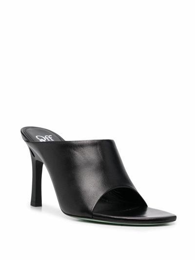 Off-white Meteor Leather Mules In Black