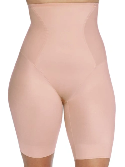 Shop Tc Fine Intimates Skin Benefit Firm Control High-waist Thigh Slimmer In Cameo Rose