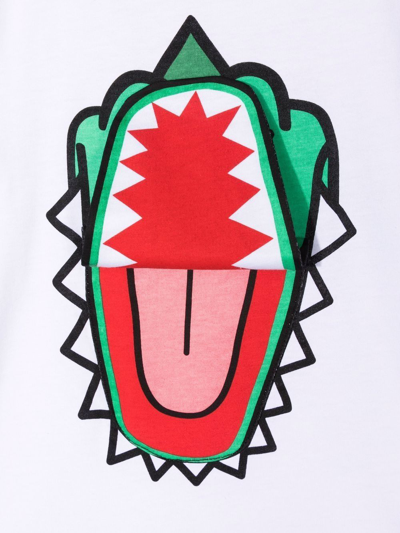 Stella Mccartney Funny Crocodile Face-print T-shirt In White
