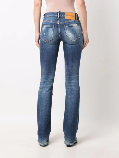 Dsquared2 Blue Low Rise Flared Jeans In Blue