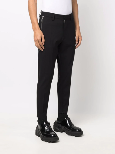 Shop Dsquared2 Cropped Tapered-leg Trousers In Black