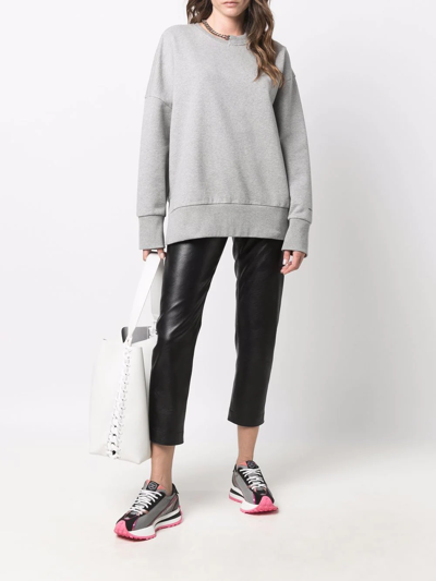 Shop Stella Mccartney Falabella Chain-embellished Sweatshirt In Grey