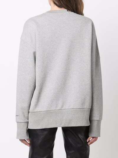 Shop Stella Mccartney Falabella Chain-embellished Sweatshirt In Grey