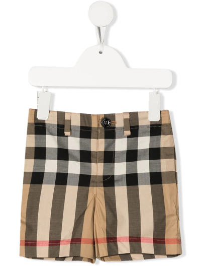 Shop Burberry Check-pattern Shorts In Brown
