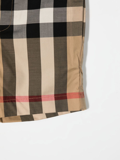 Shop Burberry Check-pattern Shorts In Brown