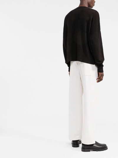 Palm Angels Palm Tree-print Linen Jumper In Black