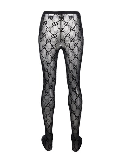 Gucci Black Gg Supreme Tights