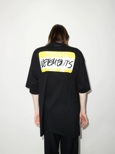 Shop Vetements My Name Is  Print T-shirt In Black