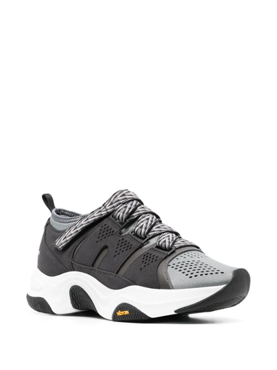 Shop White Mountaineering Logo Low-top Sneakers In Black