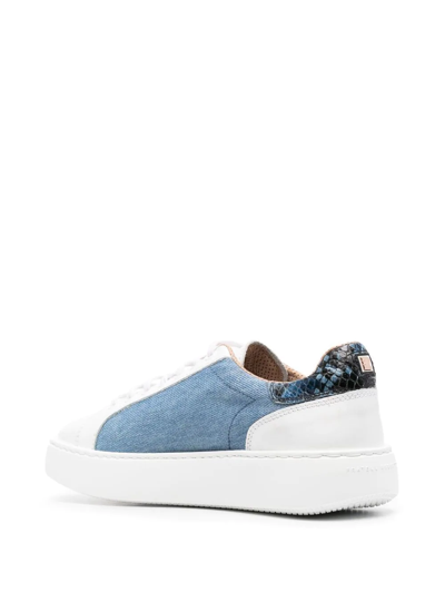 Shop Fratelli Rossetti Denim-panel Low-top Sneakers In Blue