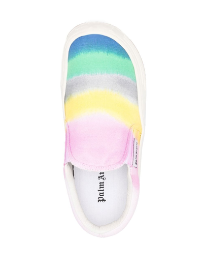 Shop Palm Angels Gradient-pattern Canvas Slip-on Trainers In Pink
