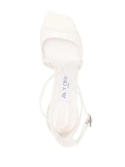 Jimmy Choo Azia Sandals In Milk White Patent Leather In White