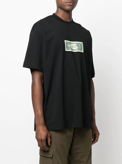 Shop Vetements Dollar-print Cotton T-shirt In Black