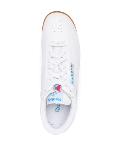 Shop Reebok Logo-patch Lace-up Sneakers In White