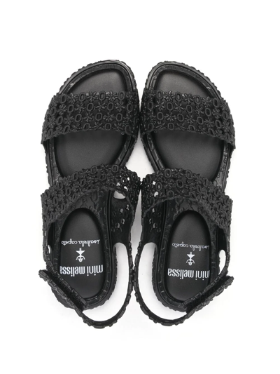 Shop Mini Melissa Open Toe Sandals In Black