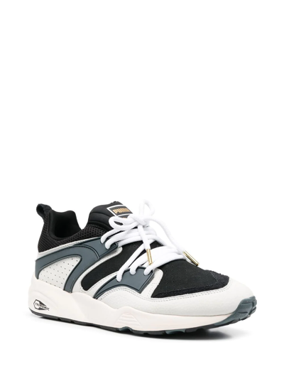 Puma Two-tone Panel Design Sneakers In Black