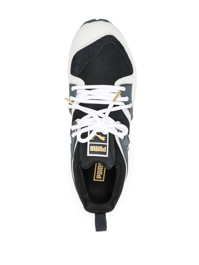 Puma Two-tone Panel Design Sneakers In Black