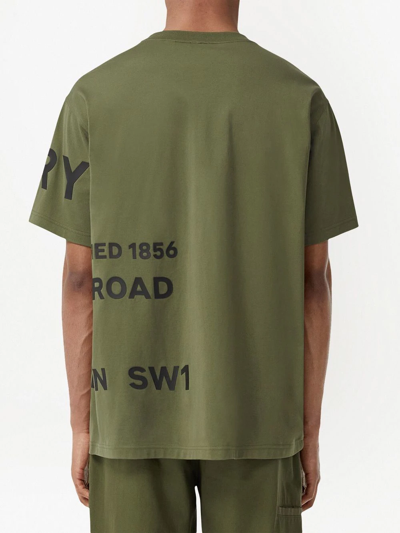 Shop Burberry Horseferry Print Oversized T-shirt In Green