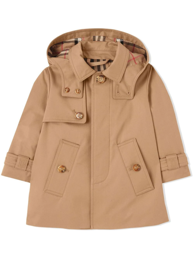 Shop Burberry Detachable-hood Car Coat In Neutrals