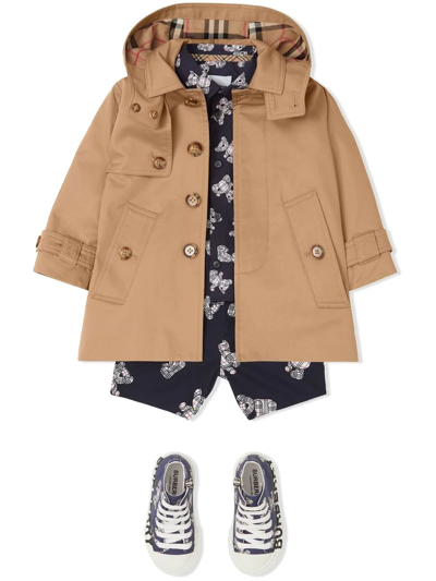 Shop Burberry Detachable-hood Car Coat In Neutrals