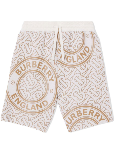 Shop Burberry Montage Print Drawstring Track Pants In Neutrals