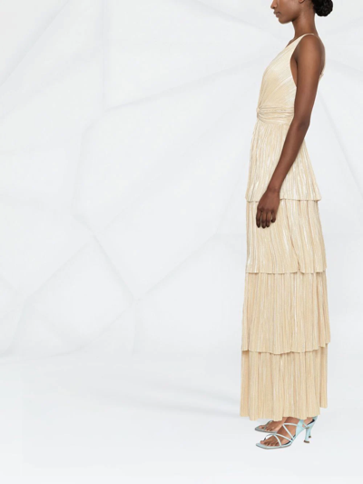 SABINA MUSAYEV DELPHINA TWIST-FRONT TIERED GOWN 