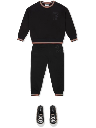 Burberry Logo-print Track Pants In Black