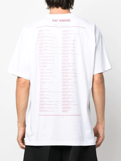 Shop Raf Simons Slogan-print Short-sleeve T-shirt In White