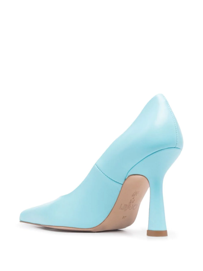 Shop Liu •jo Pointed Leather Pumps In Blue
