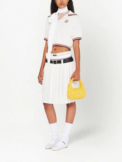 Miu Miu Mini Wander Matelassé Shoulder Bag In Yellow
