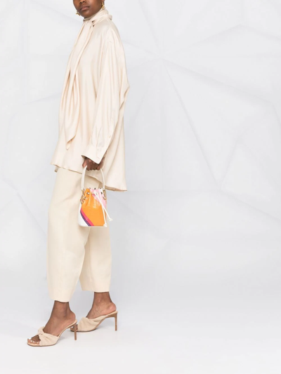 Fendi Small Mon Tresor Bucket Bag In White