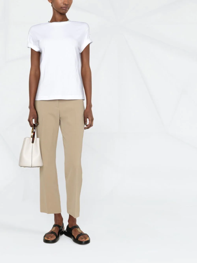 Brunello Cucinelli Stretch Cotton Jersey T-shirt With Precious Faux Layering In White