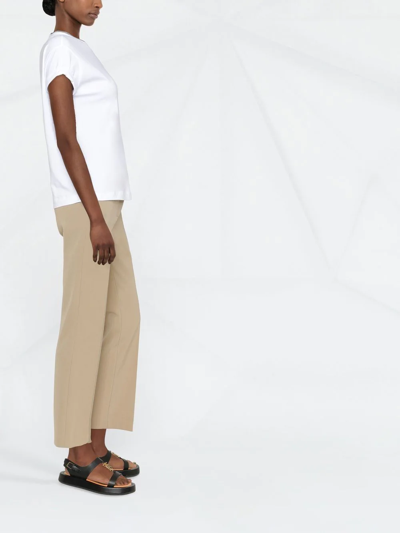 Brunello Cucinelli Stretch Cotton Jersey T-shirt With Precious Faux Layering In White