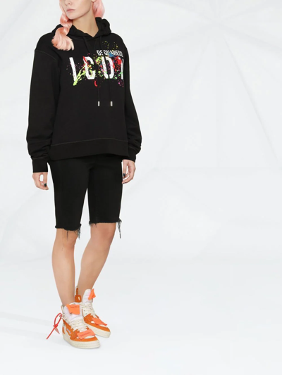 Shop Dsquared2 Logo-print Splatter Hoodie In Black