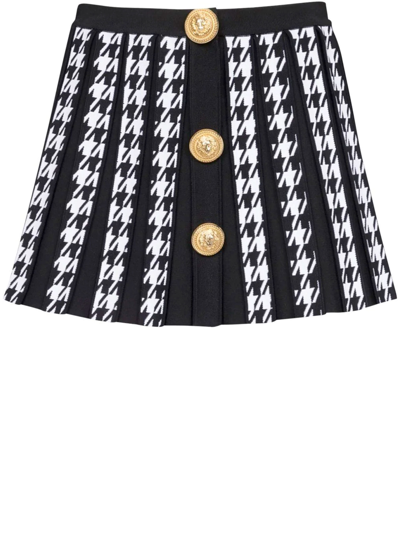 Shop Balmain Pleated Miniskirt In Black