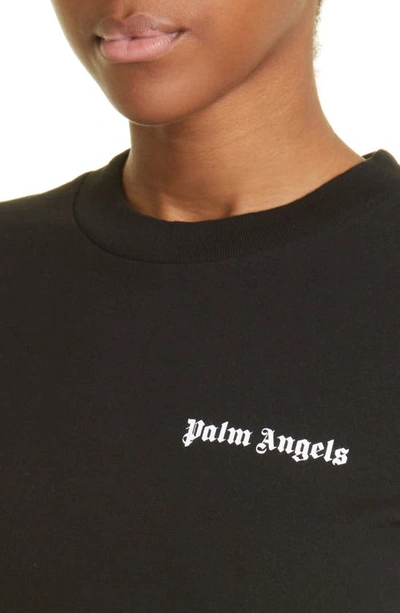 Shop Palm Angels Classic Cotton Logo T-shirt In Black White