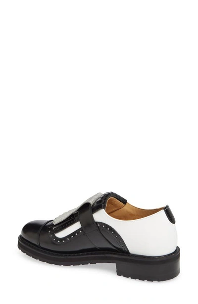 Shop The Office Of Angela Scott Mr. Oliver Brogue Lug Oxford In Black And White Metallic