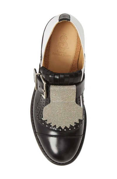 Shop The Office Of Angela Scott Mr. Oliver Brogue Lug Oxford In Black And White Metallic