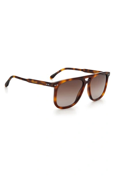 Shop Isabel Marant 56mm Gradient Flattop Sunglasses In Havana / Brown Gradient