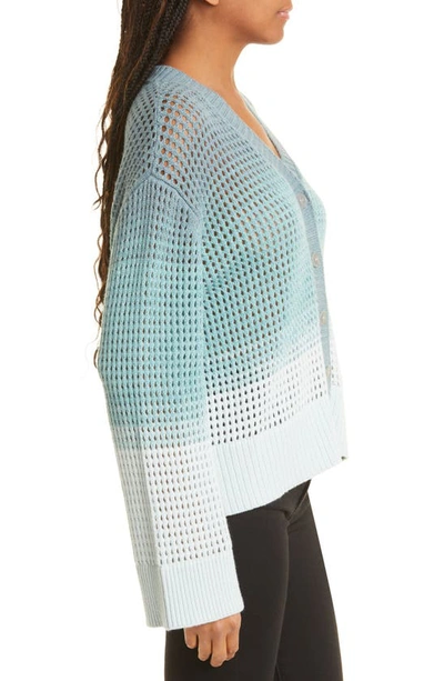 Shop Atm Anthony Thomas Melillo Ombré Open Stitch Cardigan Sweater In Amalfi Combo