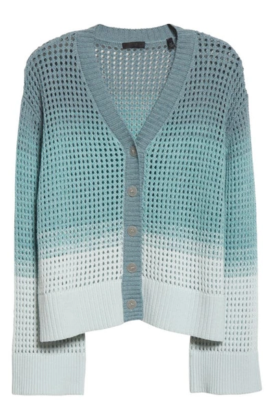 Shop Atm Anthony Thomas Melillo Ombré Open Stitch Cardigan Sweater In Amalfi Combo