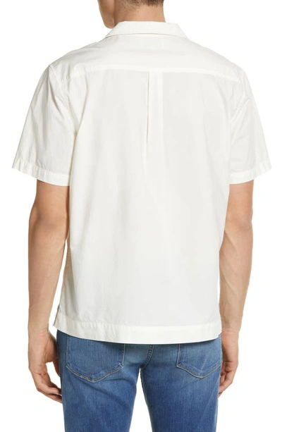 Shop Frame Cotton Short Sleeve Button-up Camp Shirt In Milk